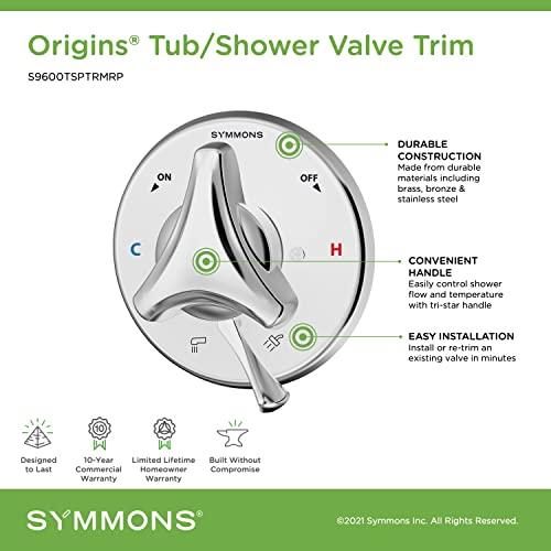 Symmons Symmons S9600TSPTRMRP Origins Tub/Shower Valve Trim (Valve Not Included),Polished Chrome, 2.88 x 5.8 x 5.8 inches