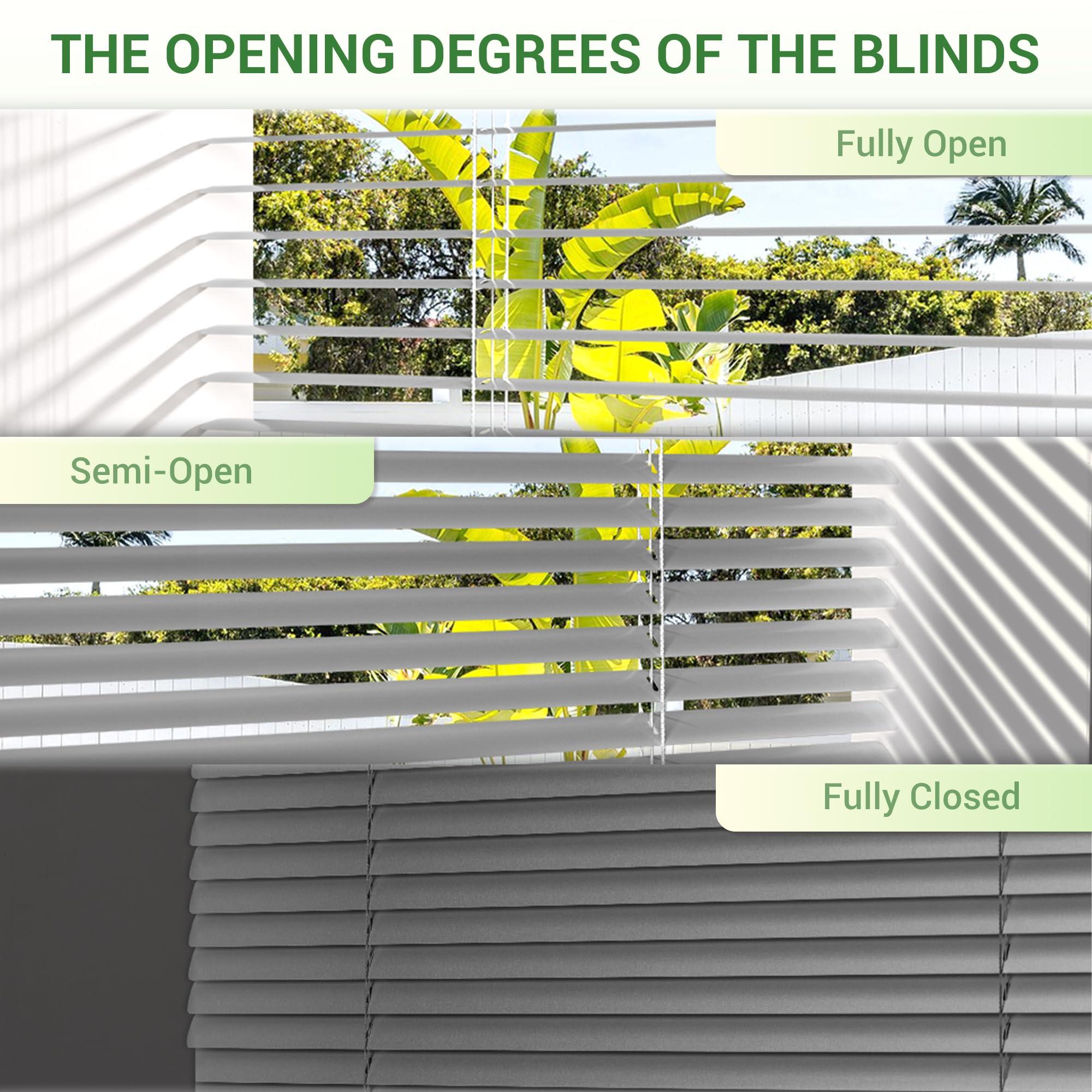 Boolegon Boolegon Cordless Aluminum Mini Blinds for Windows 1" Slat Blackout Horizontal Blinds Waterproof Anti-UV Room Darkening Blinds for Office Home, Silver, 64.5" W x 78" H