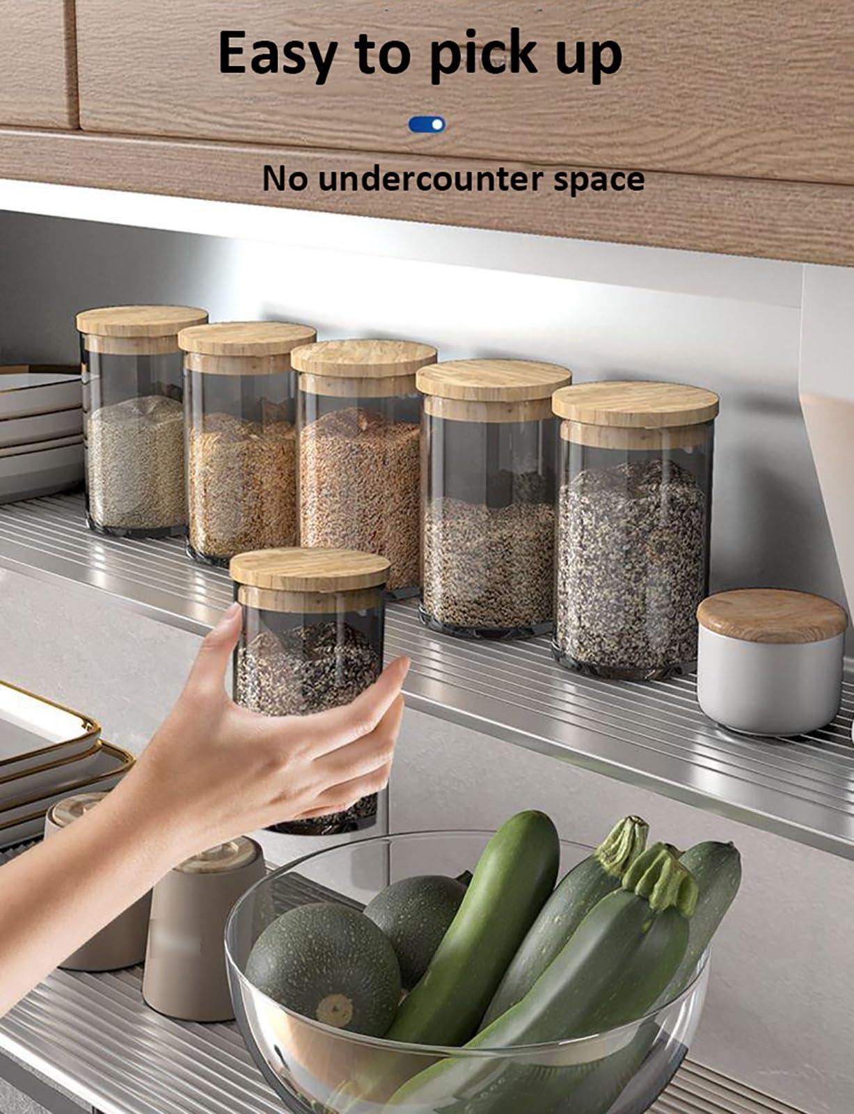 ZHDBD 2 Tier Pull-Out Cabinet Organizer, Lifting and Folding Basket, Drop Down Shelf Blind Pull-Down Dish and Spice Rack System, High Cabinet Shelf for Kitchen