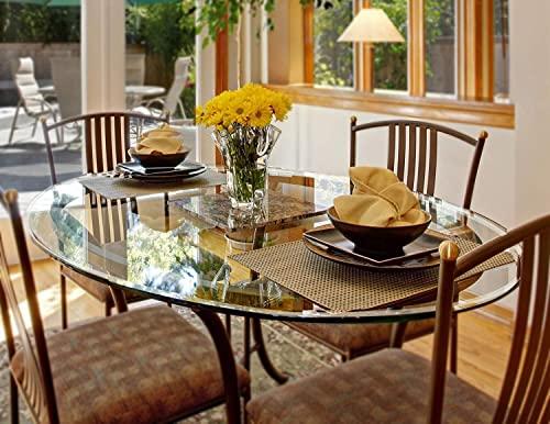 Fab Glass and Mirror 24\" Inch Round Glass Table Top 3/4\" Thick Tempered Beveled Edge by Fab Glass and Mirror