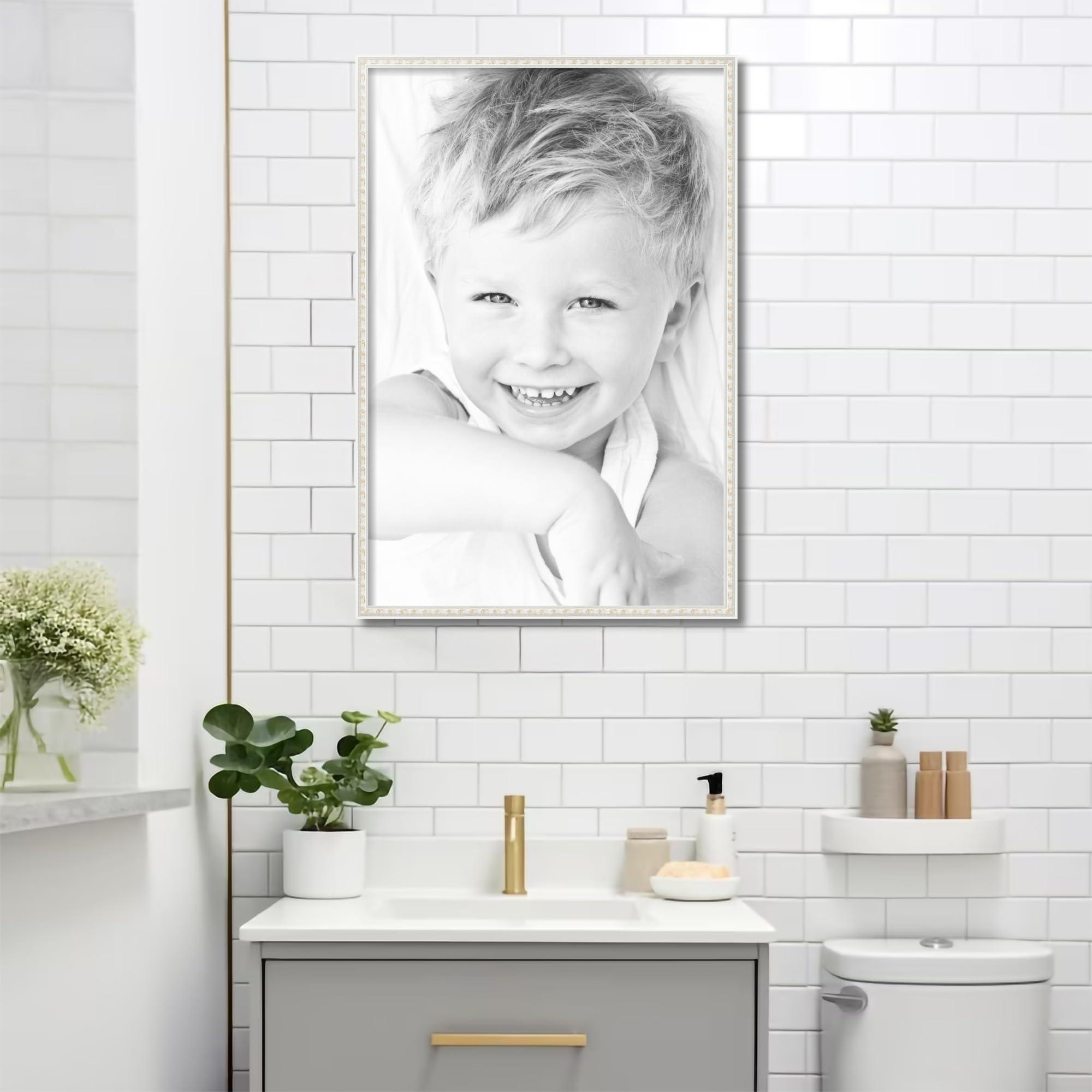 ArtToFrames ArtToFrames 20x30 Inch White Picture Frame, This 0.75 Inch Custom Poster Frame is White - Comes with Economy Acrylic and 1 Backing (WOM5125-20x30)