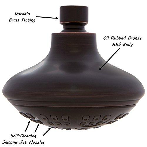 Aqua Elegante 6 Function Adjustable Luxury Shower Head - High Pressure Boosting, Wall Mount, Bathroom Showerhead For Low Flow Showers, 2.5 GPM - Oil-Rubbed Bronze