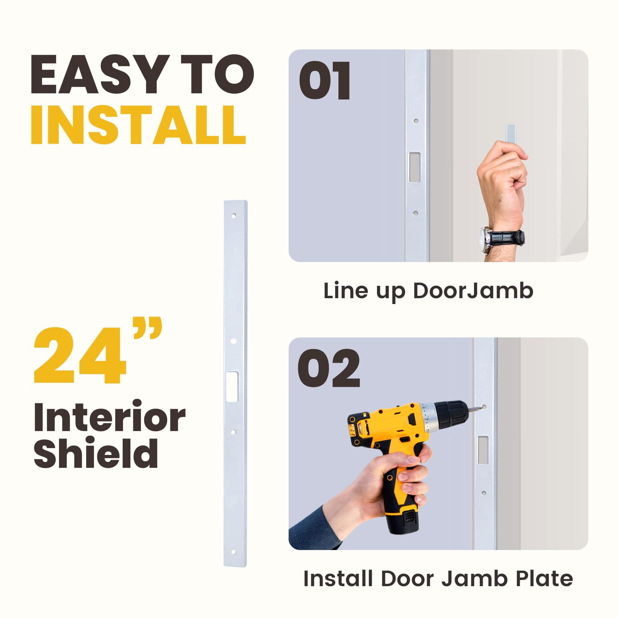 Armor Concepts Armor Concepts Interior Fix-A-Jamb 24\" Interior Door Jamb Repair Kit, Door Repair Kit for Interior Doors, Door Home Repair in 5 Minutes, Perfect for Apartments and Homes (White)