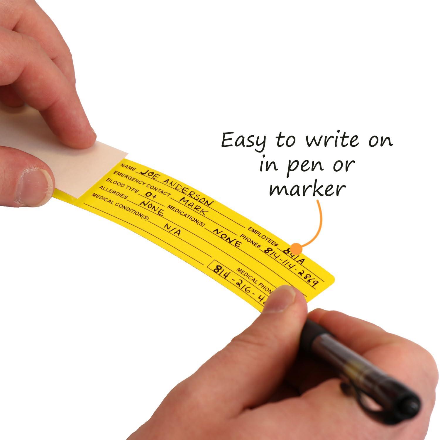 SmartSign SmartSign Emergency Medical Information Hard Hat Label | 1.25\" x 6\" Self-Laminating, Pack of 5