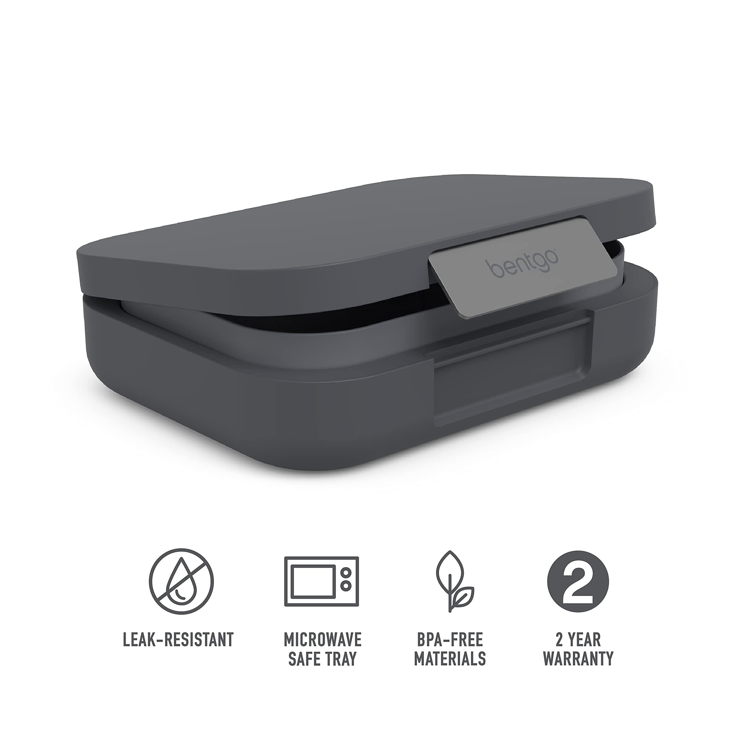 Bentgo Bentgo Modern Bento-Style Lunch Box Set With Reusable Snack Cup (Dark Gray)