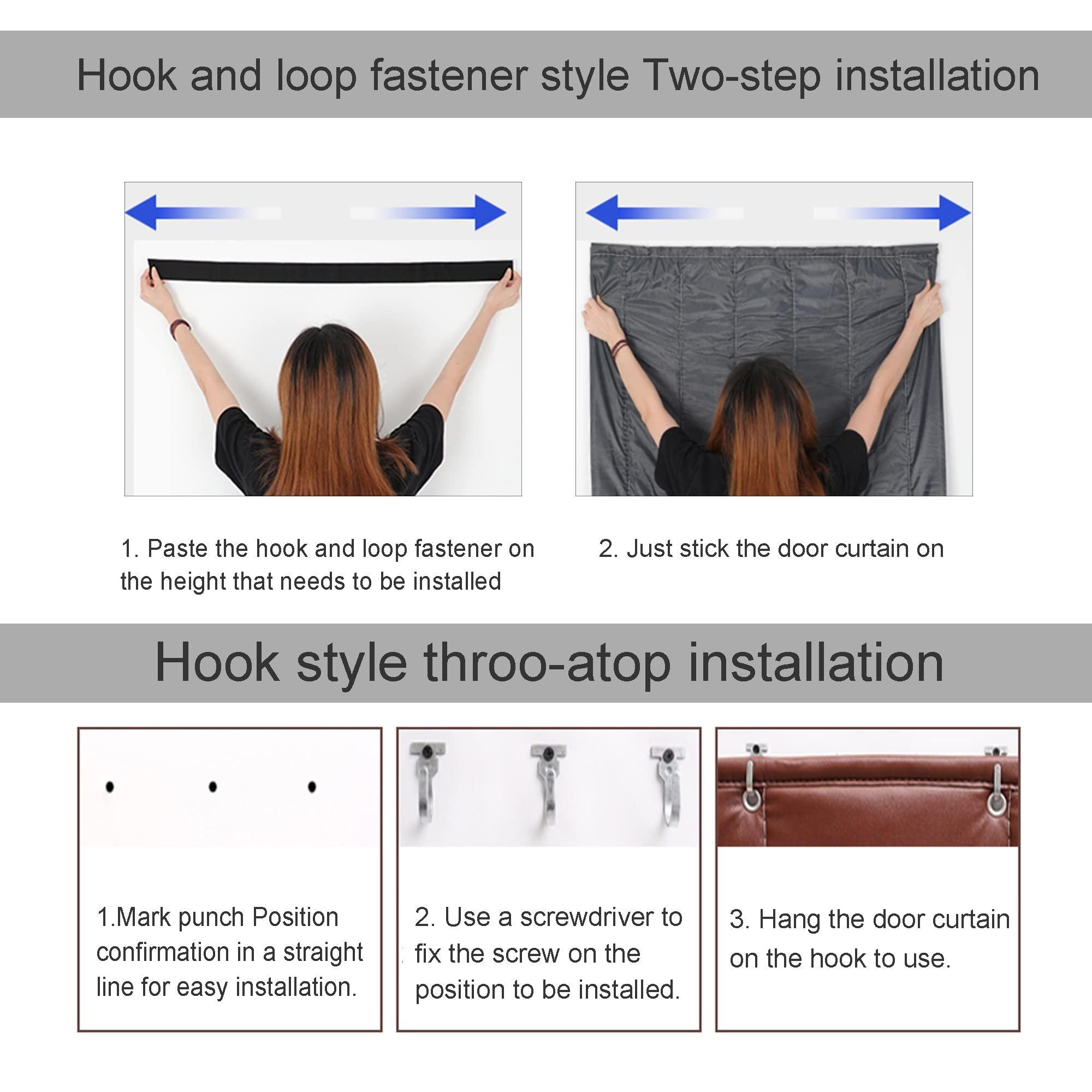 AYVADA Door Curtains,curtain For Door Window,Thermal Insulated Door Curtain,Waterproof Oxford Fabric Door Screen,temporary Door For Hallway,doorway Curtains,for Air Conditioner Room,Heater Room, Living Room