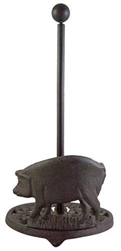 Pig Kitchen Decor Cast Iron Pig Paper Towel Holder 13 Inch