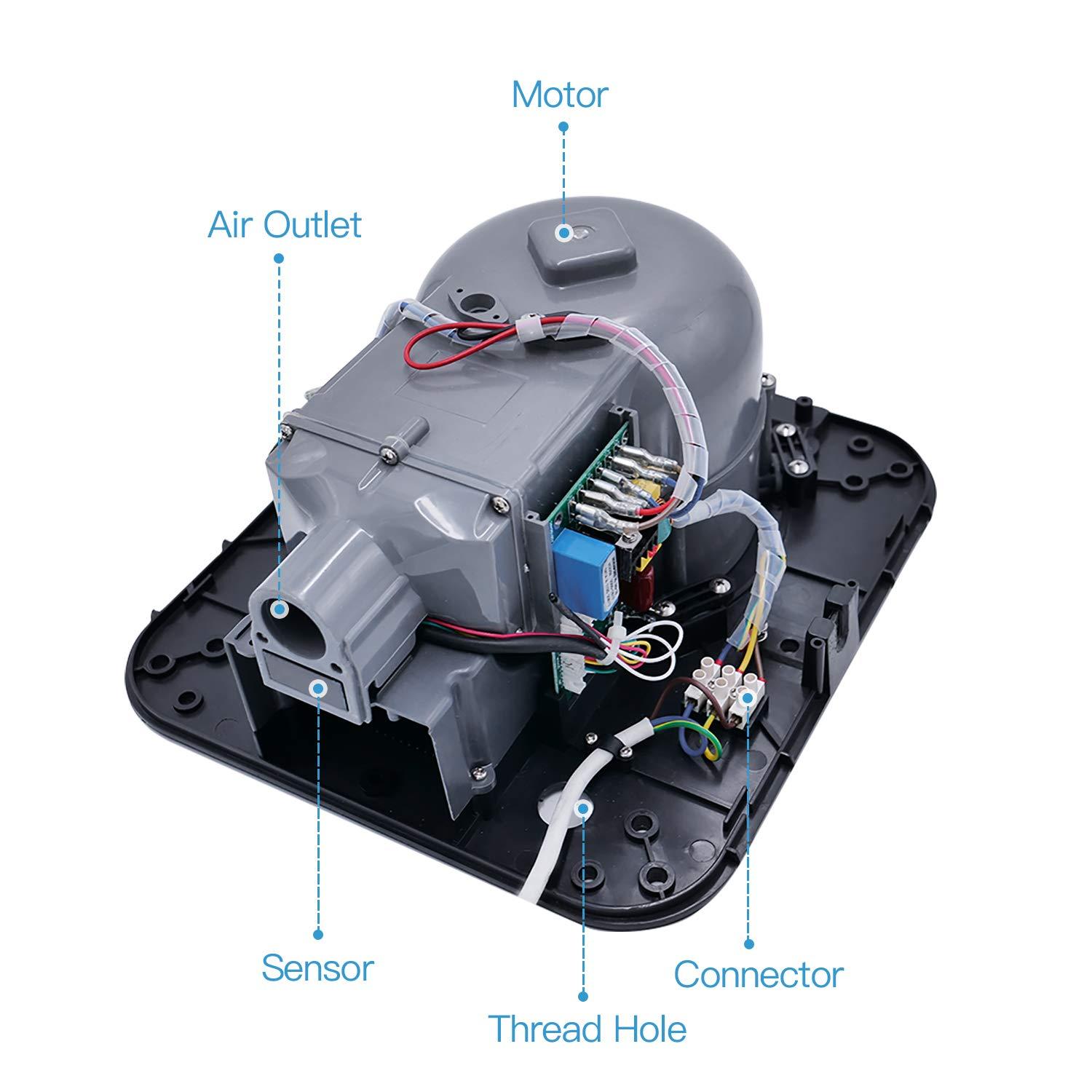 AIKE AIKE Heavy Duty Jet Cube High Speed Hand Dryer For Bathroom 110V 1400W, Model AK2800C Matt Black Painted Cover