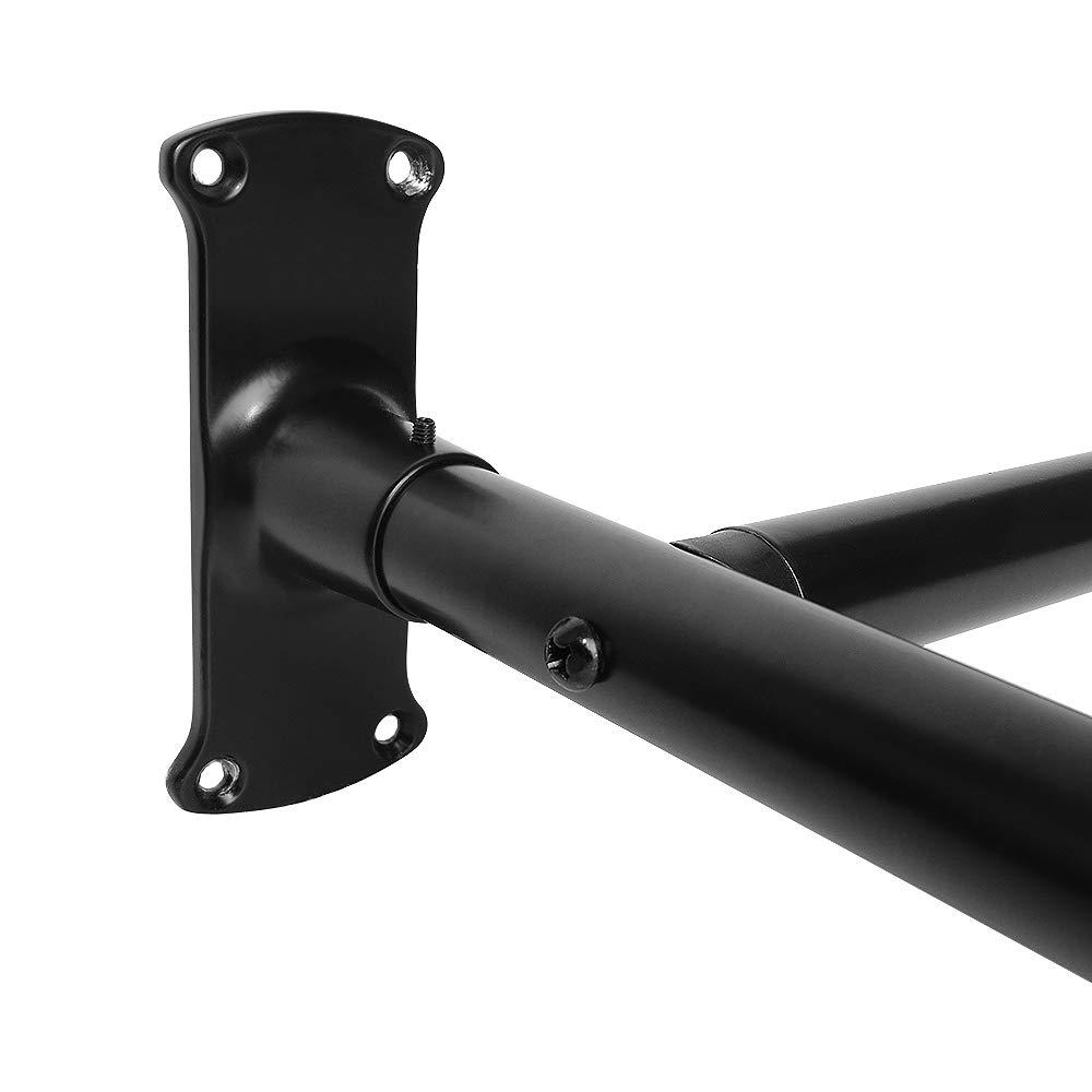 Utopia Alley Utopia Alley Rustproof Aluminum Shower Rod - Matte Black | D-Shape Shower Rod with Ceiling Support, Shower Curtain Rod for Bathroom Shower, Perfect for Freestanding Tubs and Showers (60'' x 25'')