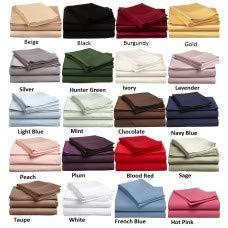 NJ Global Beddings NJ Global Beddings 620-TC Bed Sheets, 6-Pc Orange Solid, King/Standard - 76\" x 80\" Sheet Set, Single Ply Long-Staple Yarns, Sateen Weave, Fits Mattress Upto 21-25 inches Deep Pocket