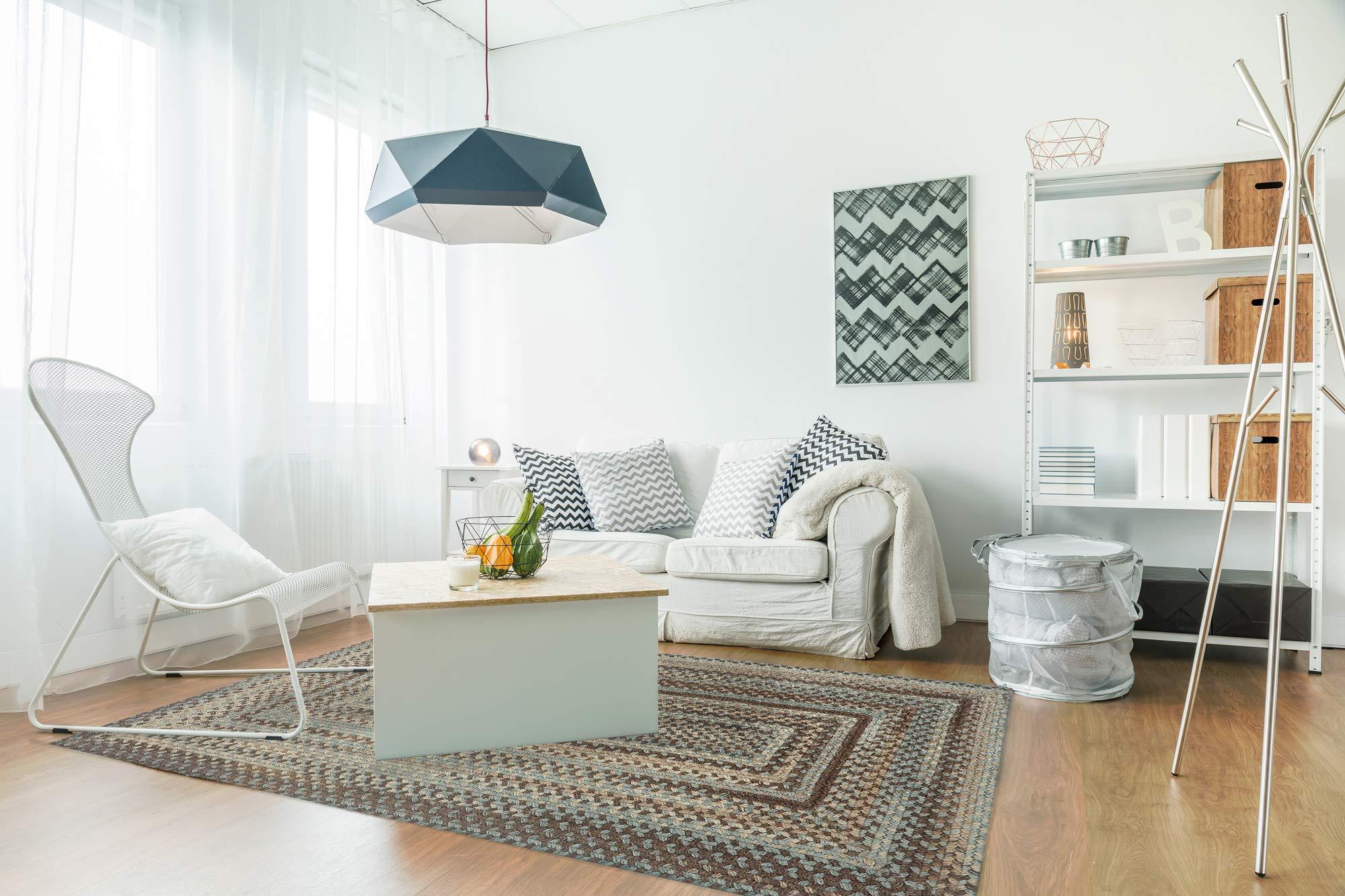 Capel Capel American Heritage Slatewood 4' 0" X 6' 0" Concentric Rectangle Braided Rug