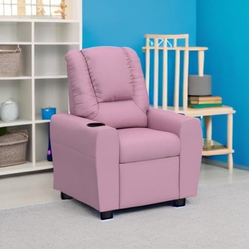 hzlagm hzlagm Kids Recliner Chair with Cup Holder, Toddler Recliners for Kids Age 0-5 with Side Pockets and Non-Slip Footstool, Child Recliners for Girls Boys Kids Room, Children\'s Rooms, Pink