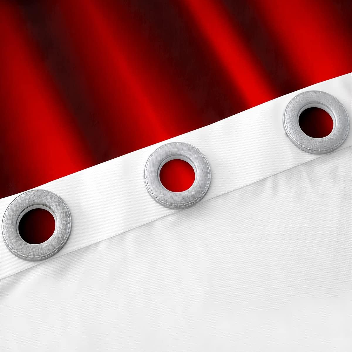 Homewish 3D Abstract Ombre Window Curtain Red Black Curtains for Kids Teens Adults Bedroom Decor Modern Geometric Stripes Window Treatment Curtain Soft Polyester Window Drapes,Top 2 Panel,52Wx90L