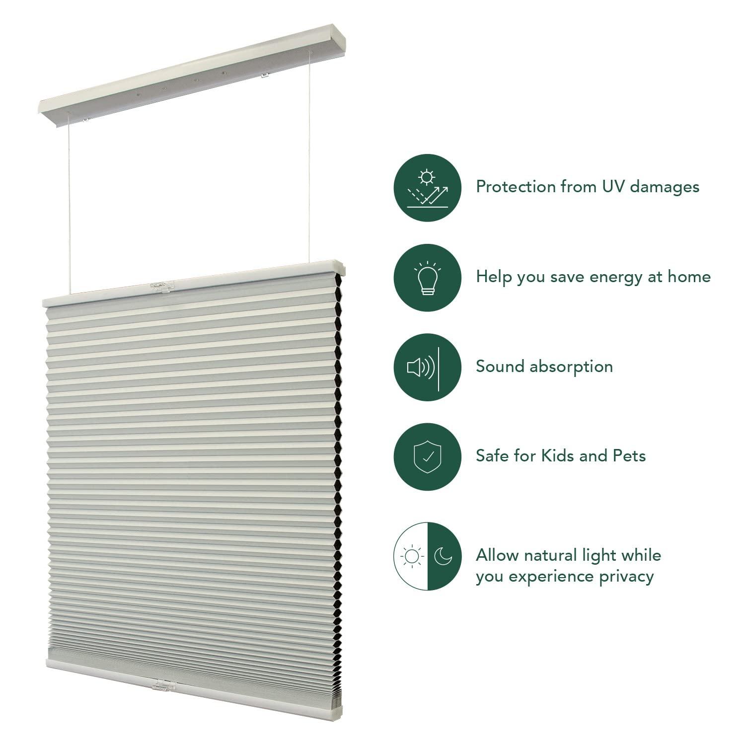 CHICOLOGY CHICOLOGY Cellular Shades, Top Down Bottom Up Shades, Custom Blinds for Windows, Window Shades for Home, Blackout Shades, Window Coverings, Cellular Blinds, Buttercream (Blackout), 22.75" W x 48" H