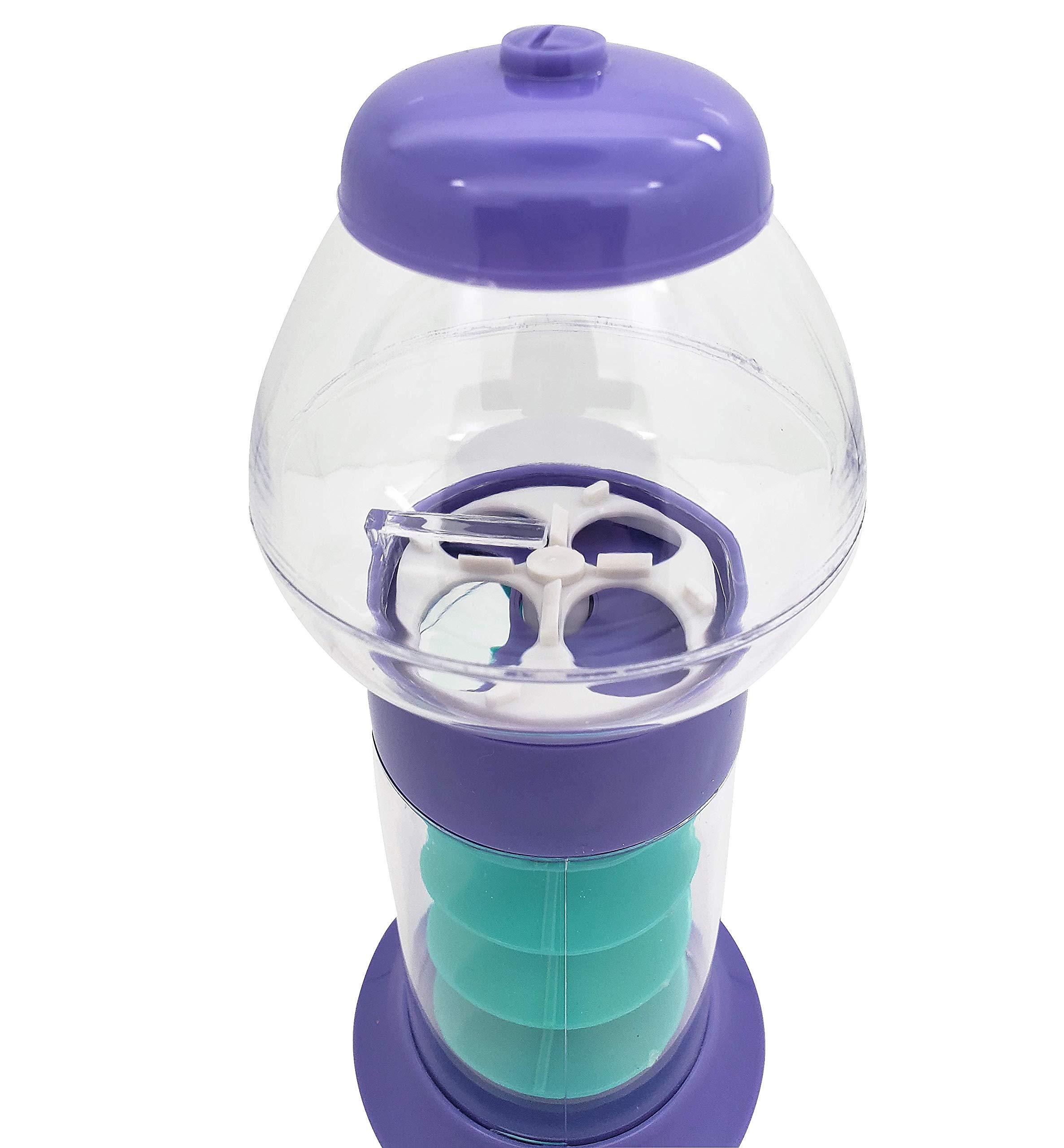 Zugar Land 7\" Spiral Galaxy Colorful GUMBALL MACHINE - Dubble Bubble Twirling Style Candy Gum Dispenser (Purple)