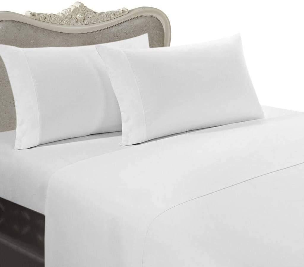 My Favorite Linen Egyptian Cotton 1500 Thread Count Solid Sheet Set - Cal-King / White