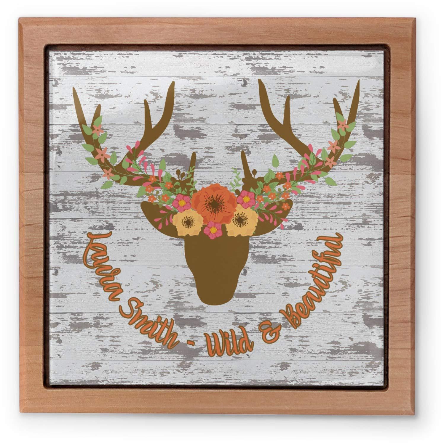 YouCustomizeIt Personalized Floral Antler Pet Urn