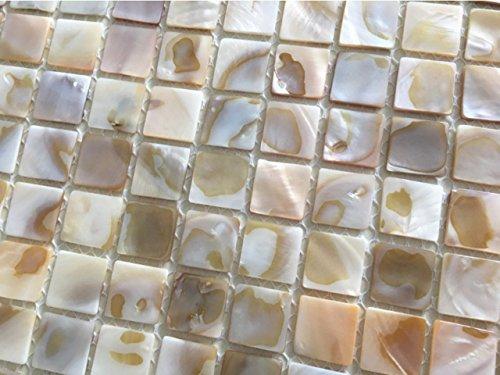 AFSJ AFSJ Iridescent Mother of Pearl Shell Mosaic Tile for Bathroom Kitchen Backsplash,Spa Tile,Pool Tile,Wall Tile (12 Sheets)