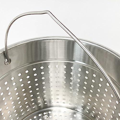 Bayou Classic Bayou Classic 1136 36-qt Stainless Stockpot w/Vented Lid and Stainless Perforated Basket Features Stainless Welded Handles Perfect For Steaming Boiling or Frying
