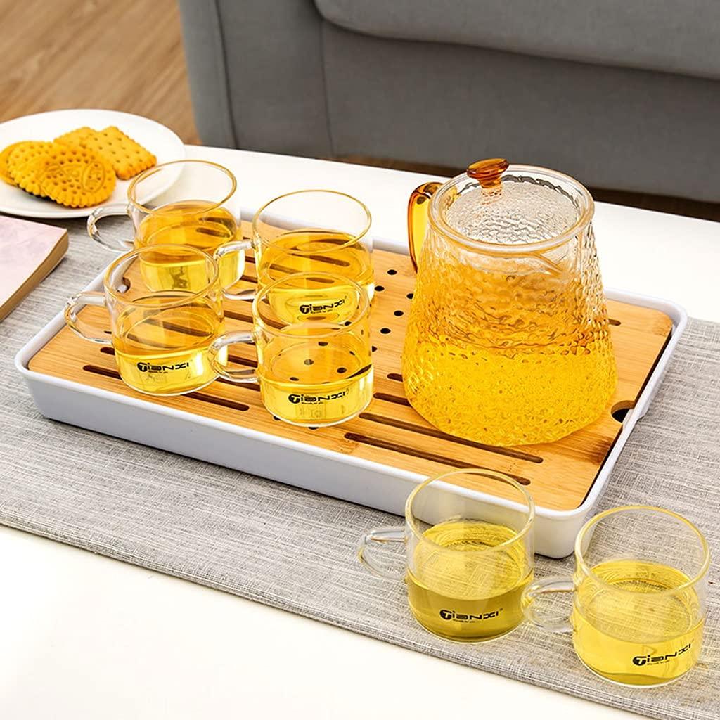 HOTRA Bamboo Tea Tray-Chinese Gongfu Tea Mini Tea House Home Office Dining Table Tray Box Water Storage And Drainage (Size : Square)