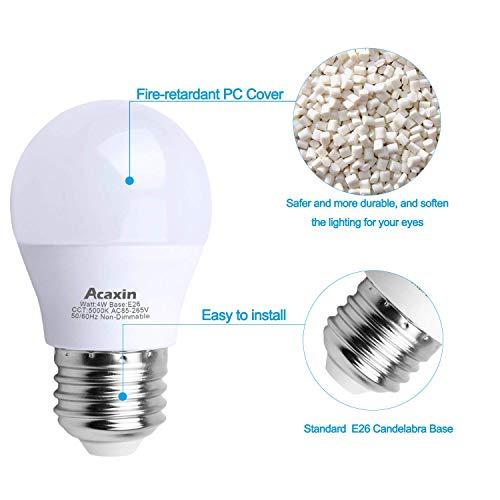 Acaxin Acaxin LED Refrigerator Light Bulb 4W 40Watt Equivalent, Waterproof Replacement for Frigidaire, Freezer IP54, 120V E26 Daylight White 5000K 400 Lumen, A15 Appliance Bulb