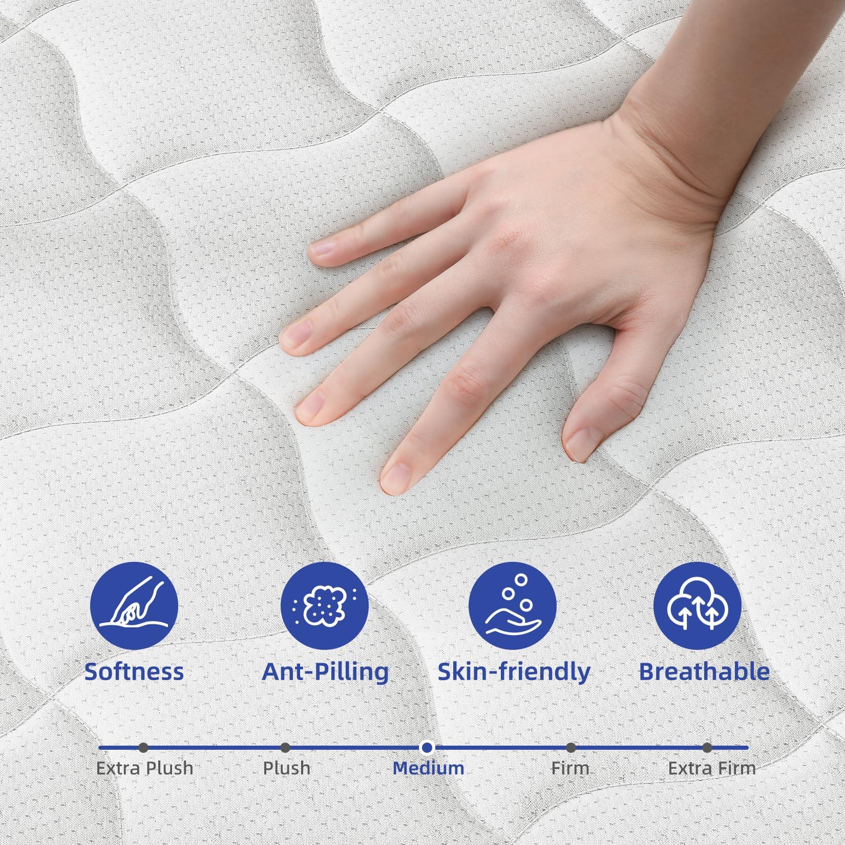 XANGLO Queen Mattress, 10 Inch Queen Size Hybrid Mattress in a Box, Medium Soft Memory Foam and Spring Mattresses, Pressure Relief & Motion Isolationfor, Fiberglass Free Bed Mattress, CertiPUR-US Certified