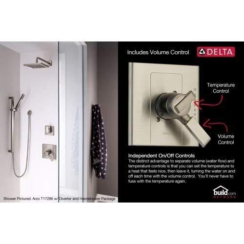 DELTA FAUCET Delta Faucet Dryden 17 Series Dual-Function Shower Handle Valve Trim Kit, Stainless T17051-SS (Valve Not Included)