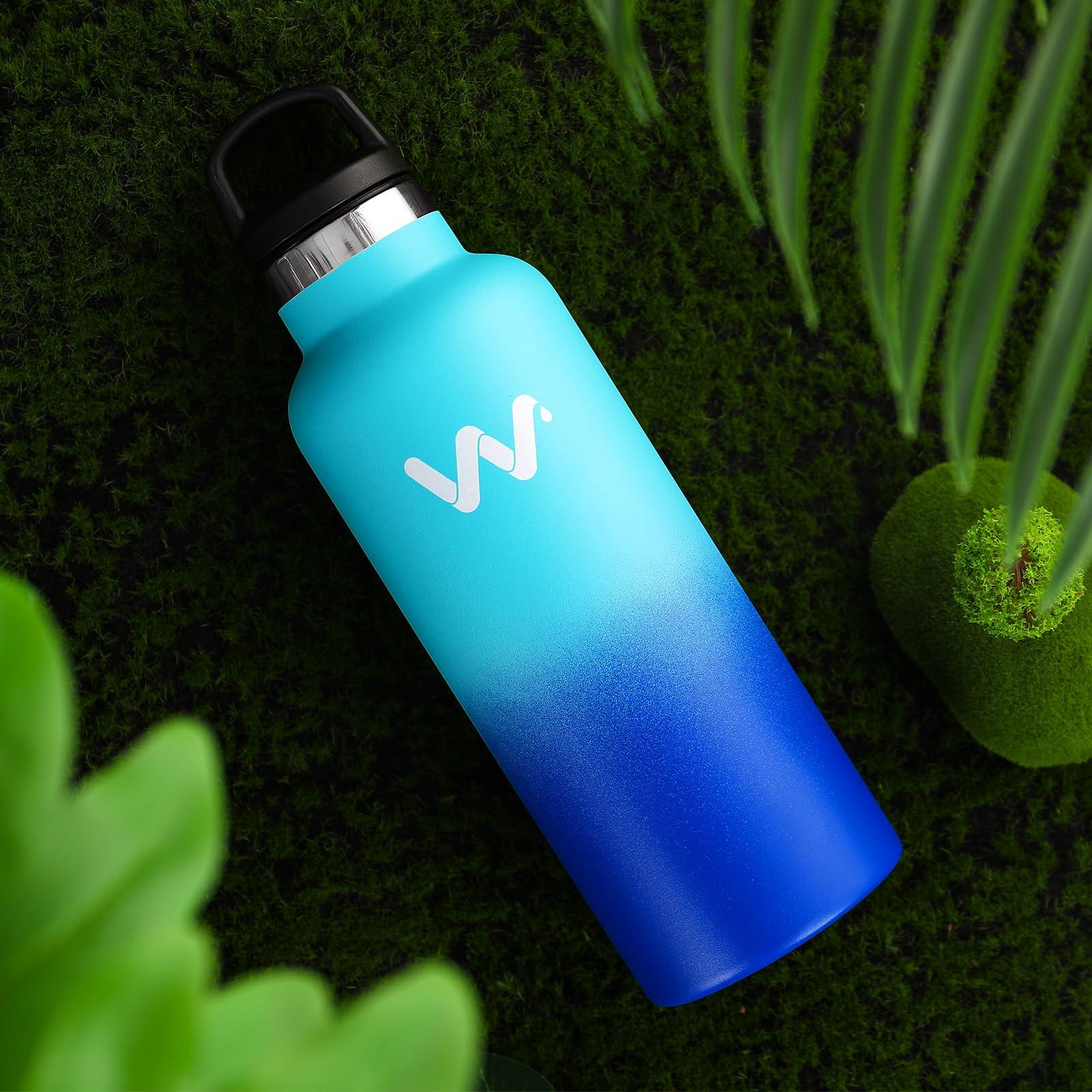 WEREWOLVES WEREWOLVES Insulated Water Bottle with Straw Lid & Handle Lid, Stainless Steel Water Bottle with Carrier Bag Holder, Reusable Vacuum Narrow Mouth Leak-Proof Bottle for Biking