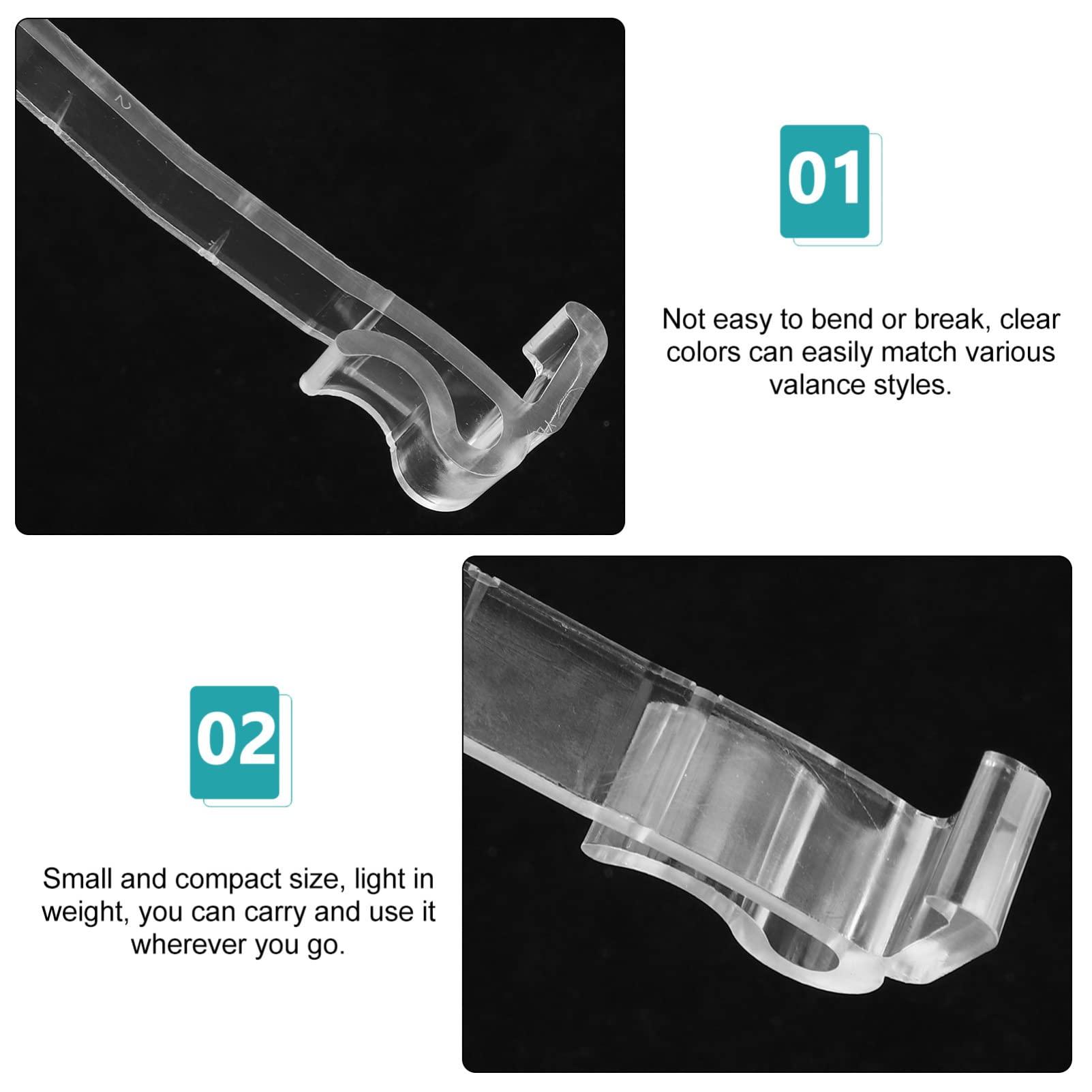 ibasenice ibasenice 60 Pcs Blind Trim Clip Clips for Blinds Plastic Valance Clamps Replaceable Blind Clamps Horizontal Blinds Clips Valance Installation Tool Transparent Valance Clips Blind Clips