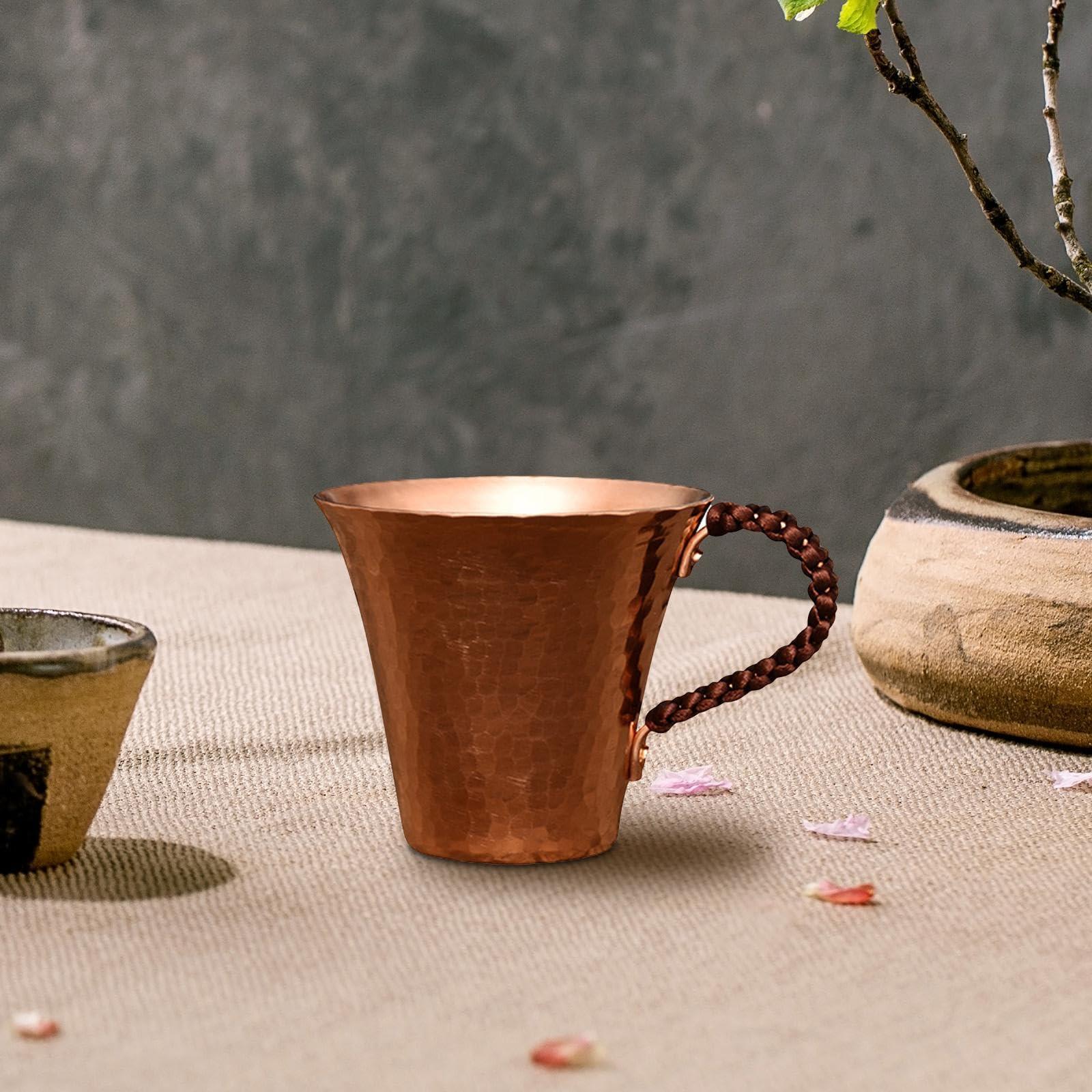 Llazsybz Llazsybz Copper Mug Water Cup Clean Copper Tea Cup Drinking Mugs Moscow Mules Mug Copper Water Cup for Tea Coffee Shop, 1 Piece