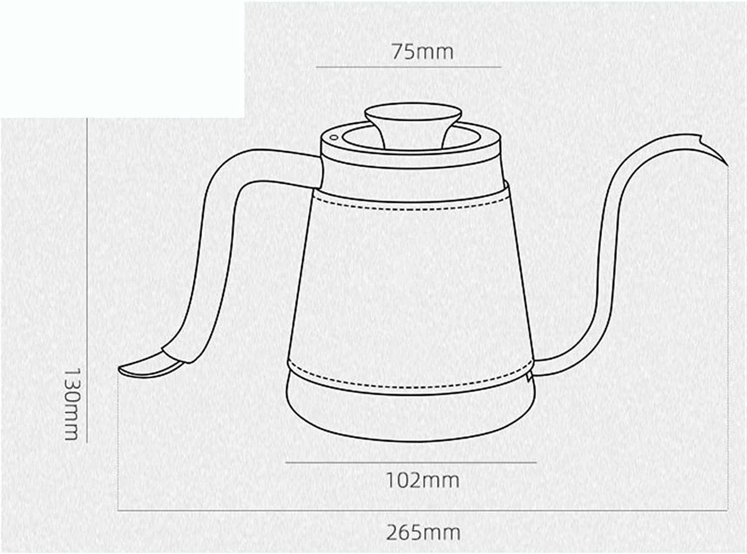 REJOON REJOON Percolator Coffee Pot Gooseneck Spout Drip Coffee Pot 600ml Stainless Steel Pot Cover Gooseneck Pot
