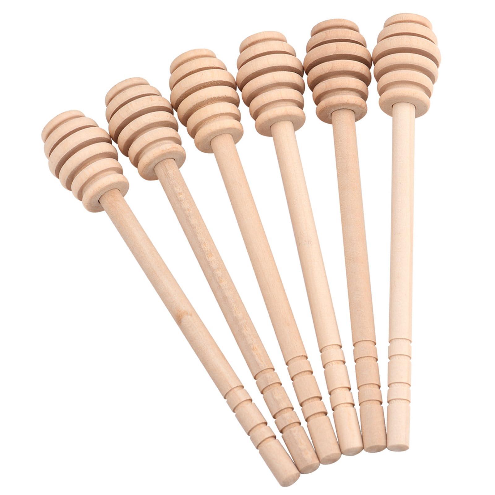flexman FLEXMAN 50Pcs Honey Dipper Sticks, Wooden Honey Mixing Stirrer, Honey Stirrer Stick for Honey, Syrup, Molasses or Viscous Liquid, Wedding Party Gift (Take Honey King Slotting 16CM)