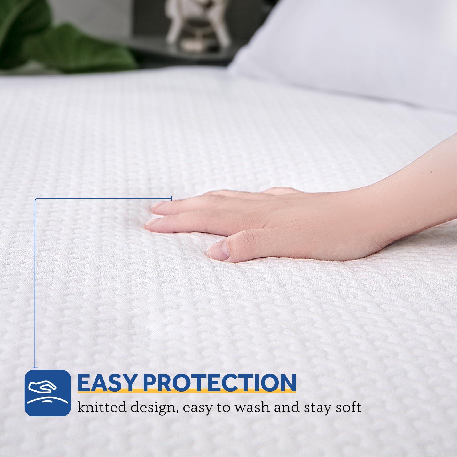 SEALY Sealy Heated Mattress Pad Queen Size, Zone Heating Electric Bed Warmer with Deep Pocket, 10 Heat Setting Dual Controller & 1-12 Hours Auto Shut Off, Knitted Breathable Heated Mattress Cover, White