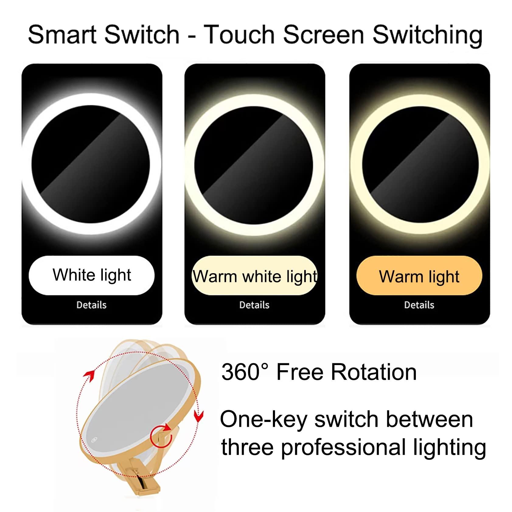 REALN REALN Vanity Table Set with Adjustable Brightness Mirror and Cushioned Stool, Dressing Table Vanity Makeup Table with Large Drawer for Women,Little Girls (Color : Gray, Size : 50cm)