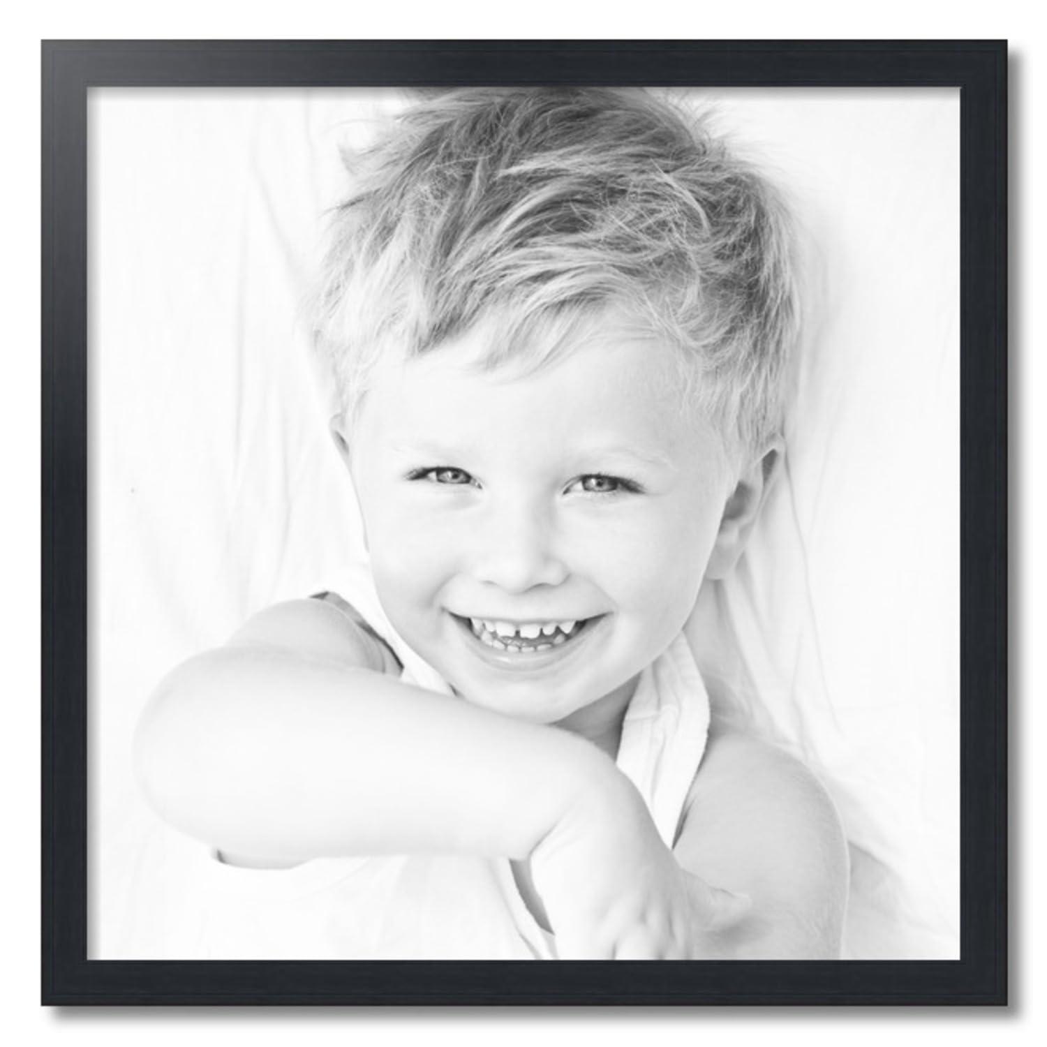 ArtToFrames ArtToFrames 28x28 Inch Black Picture Frame, This 1.50 Inch Custom Wood Poster Frame is Black, Great for Your Art or Photos - Comes with Economy Acrylic