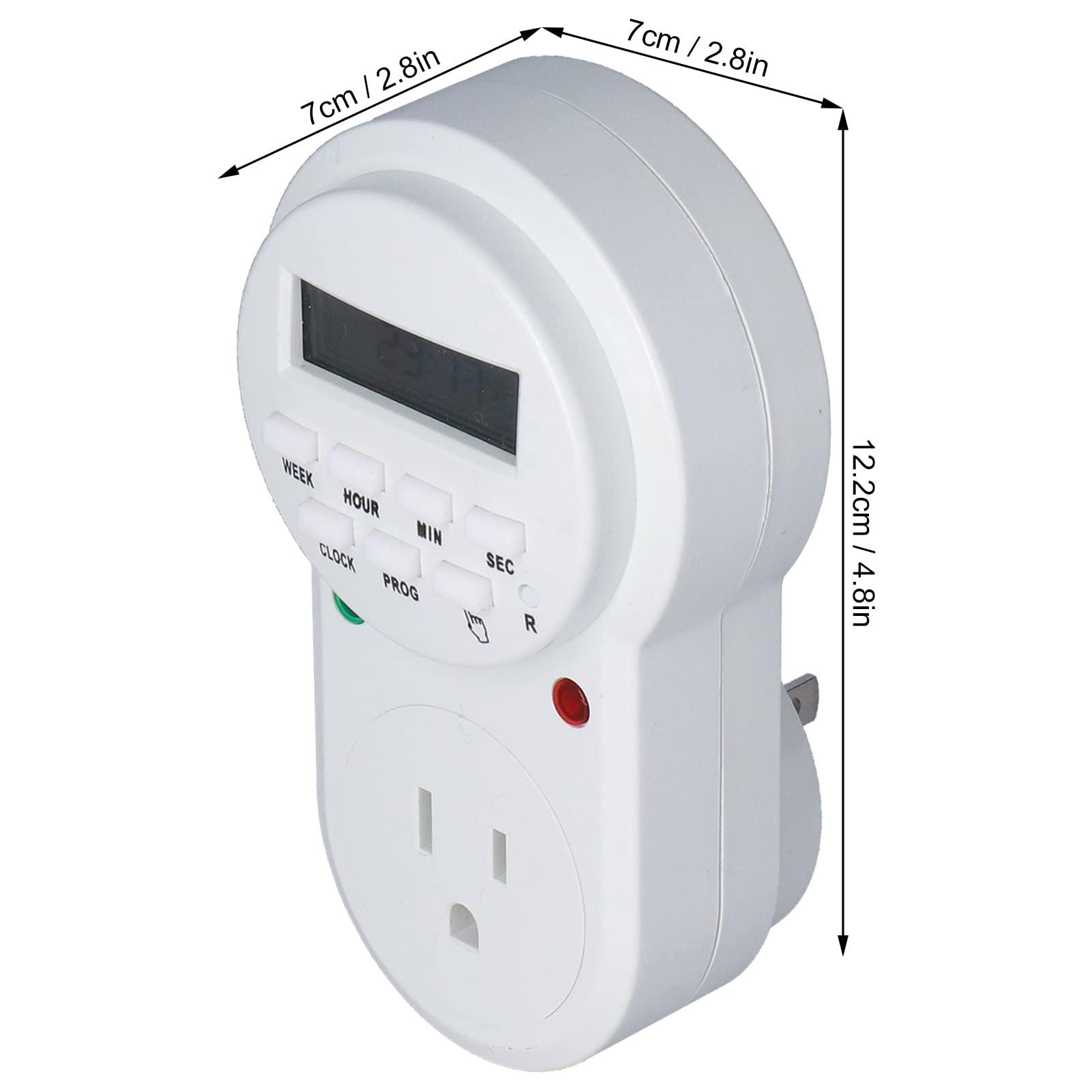 Fdit Digital Programmable Outlet Timer for Lights, Kitchen Appliances, Chargers, Daylight Saving Time Function with 7 Operation Buttons