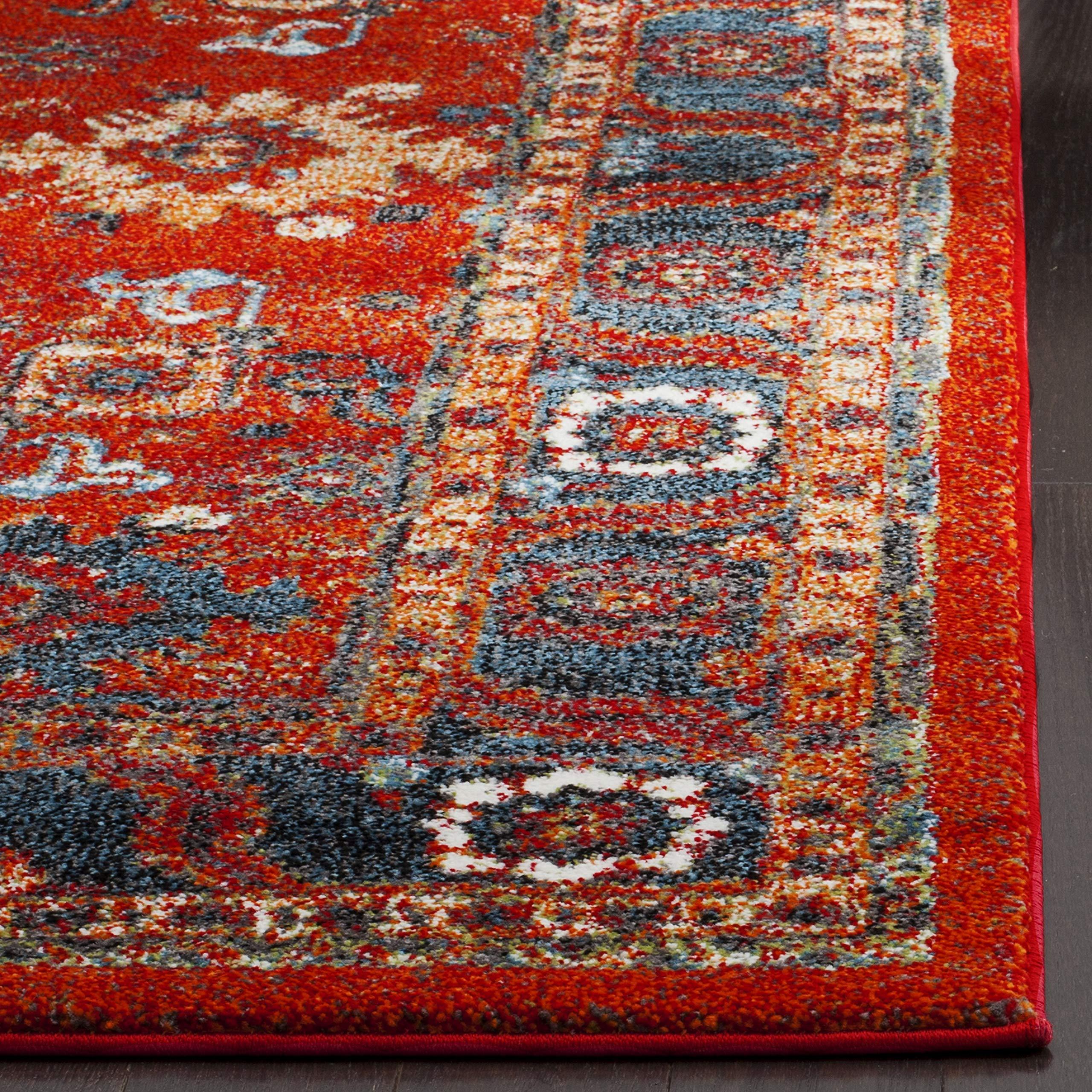 Safavieh SAFAVIEH Vintage Hamadan Collection Runner Rug - 2\'3\" x 8\', Orange & Blue, Oriental Traditional Persian Design, Non-Shedding & Easy Care, Ideal for High Traffic Areas in Living Room, Bedroom (VTH214C)
