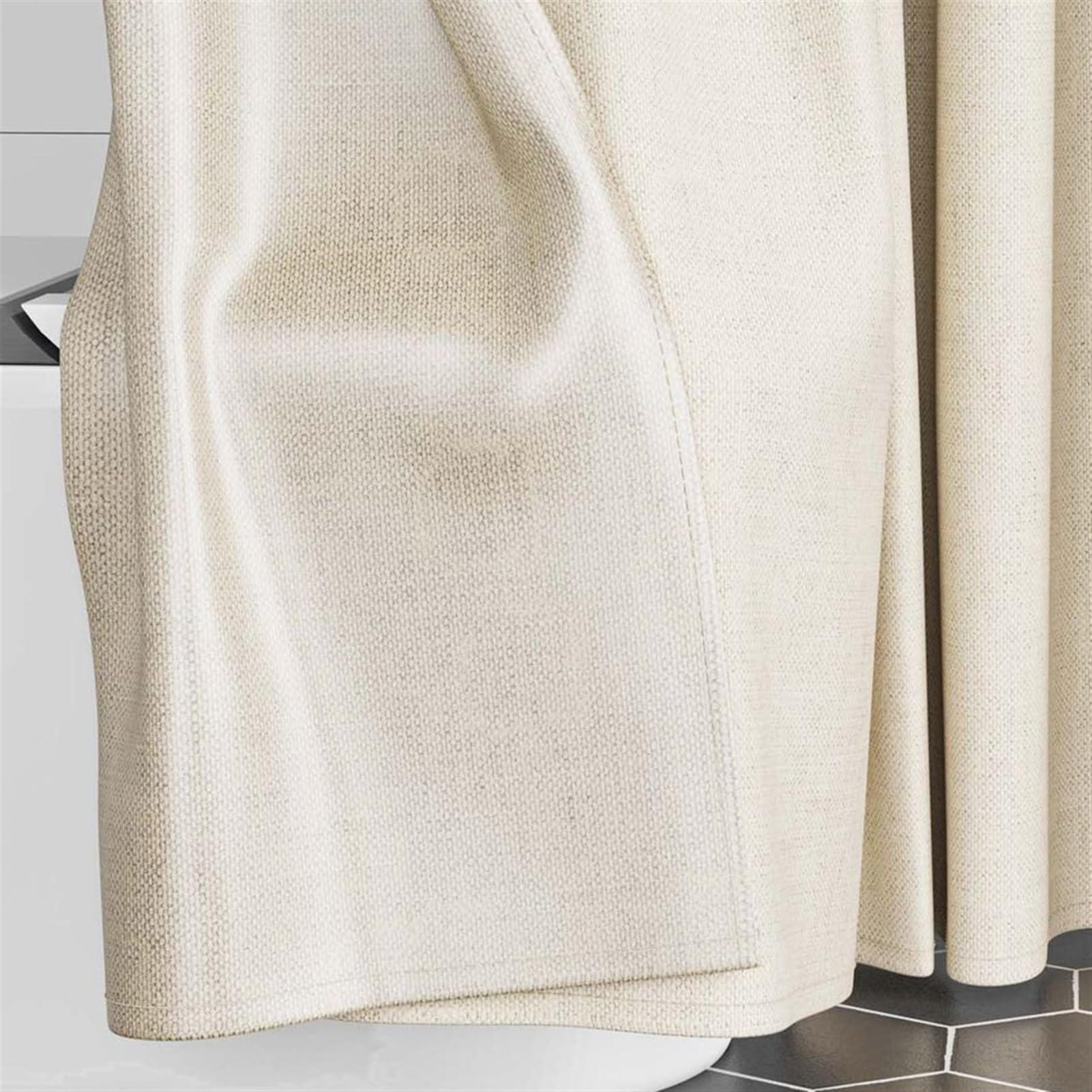 Heavyoff Heavyoff Shower Curtain Heavy Duty Thick Shower Curtains for Bathroom, Linen Waterproof Cloth Bath Curtain Set with Plastic Hooks Pink, W 31\" x L 71\"