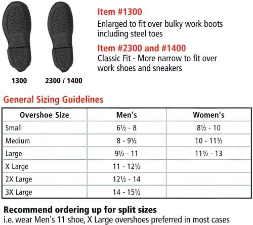 TINGLEY Tingley 2300 Work Rubber Classic Fit Overshoe, Small, Mens 6-1/2 - 8, Womens 8-1/2 - 10, Black