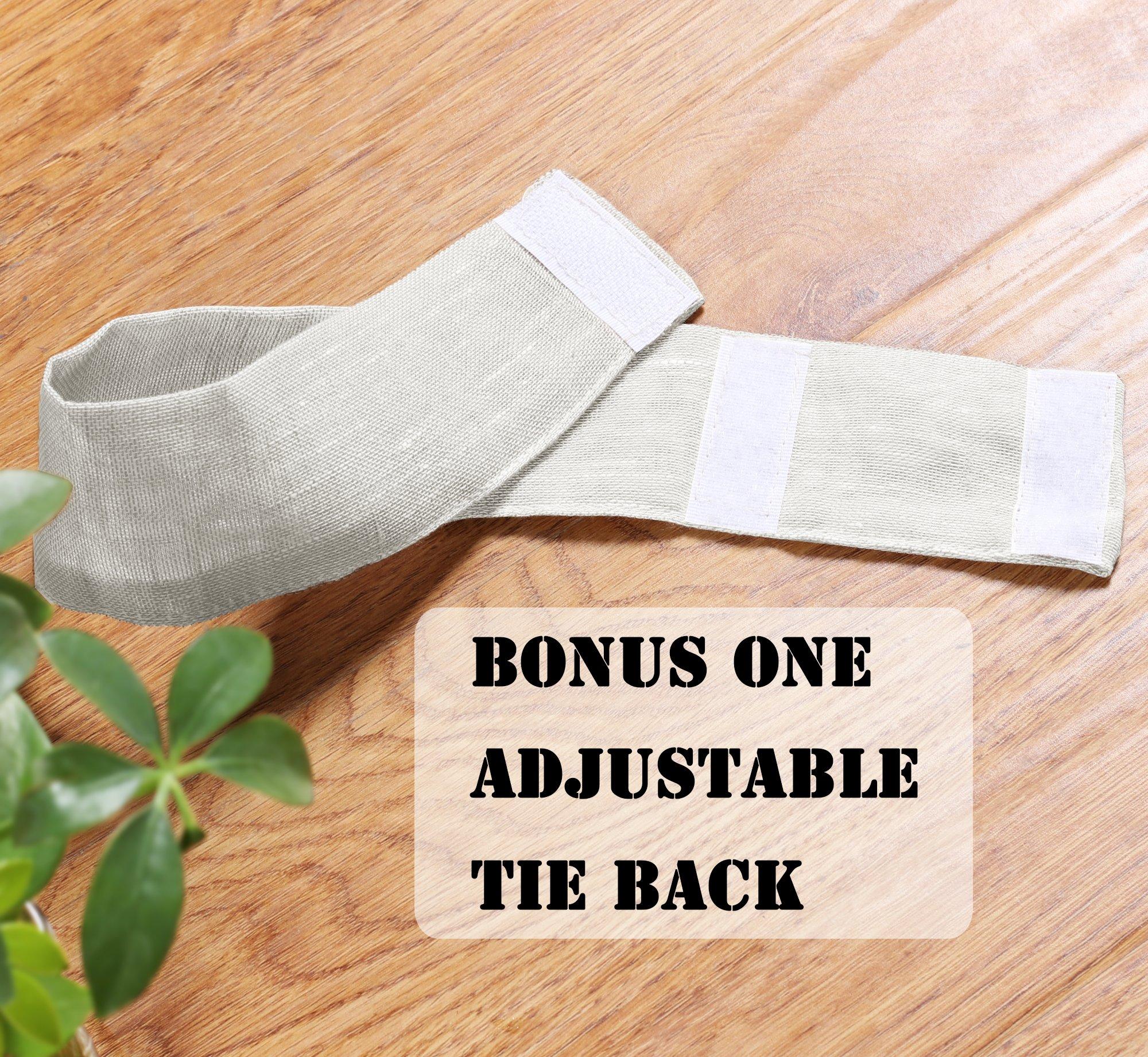 H.VERSAILTEX H.VERSAILTEX Linen French Door Curtains Privacy Light Reducing Sheer Door Curtain with Tieback | Rod Pocket Curtain 1 Panel for Glass Door Feature Open Weave Textured Linen - 25"x72" - Natural