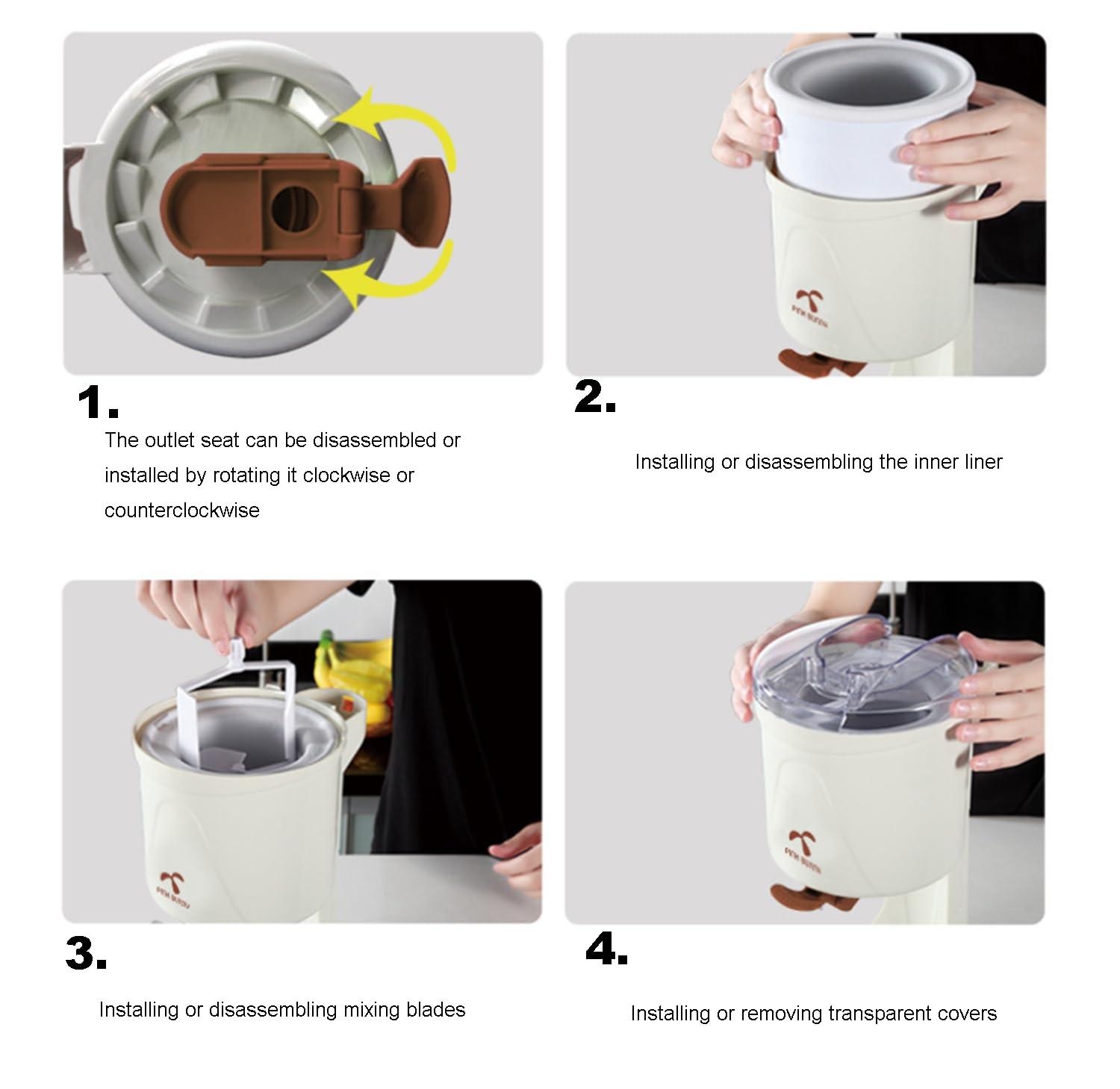 SOYPAX Soft Serve Ice Cream Machine, Home DIY Kitchen Automatic Mini Fruit Soft Serve Ice Cream Machine, Healthy, Simple One Push Operation