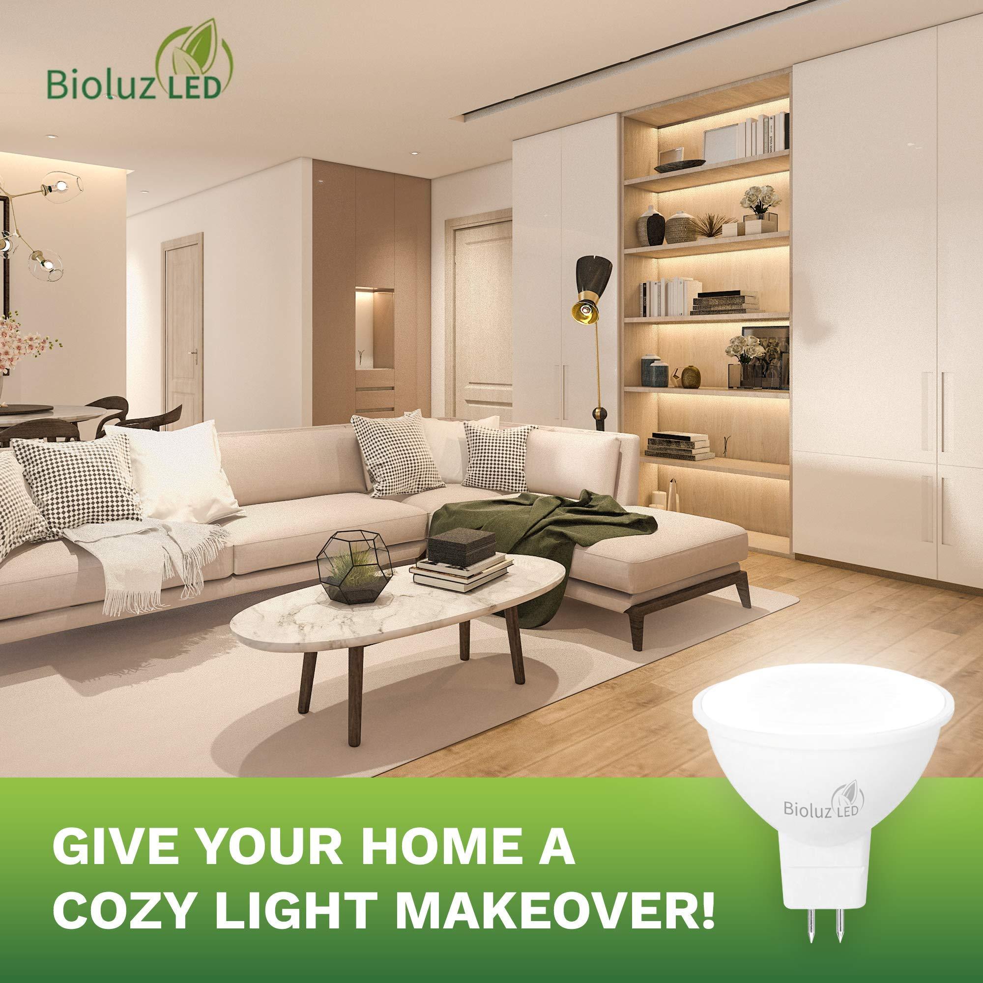 Bioluz LED Bioluz LED Light Bulb - MR16 LED Bulb, 7W LED Light - 6 Pack 50W Halogen Replacement Non-Dimmable 3000K 12V AC/DC UL Listed Light Bulbs, LED Lights for Bedroom, Home Decor, Energy Efficient Lighting