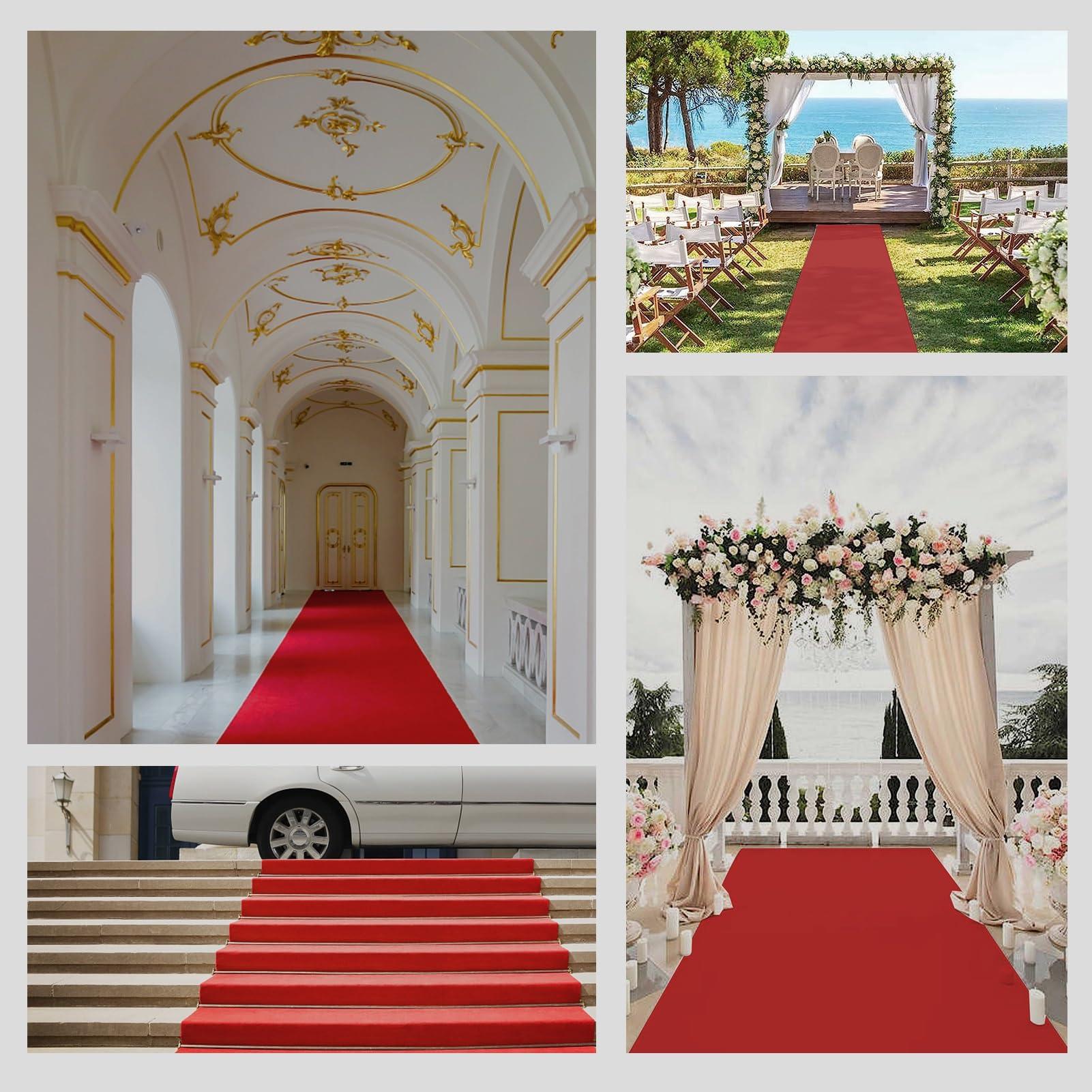 Hamankim Bridal Non-Slip Aisle Carpet Aisle Event Ceremony for Wedding Party Church Outdoor Beach Decorations 2mm Thick Polyester Wear-Resistant Fire Retardant Event Outdoor (Size : 1x20m)
