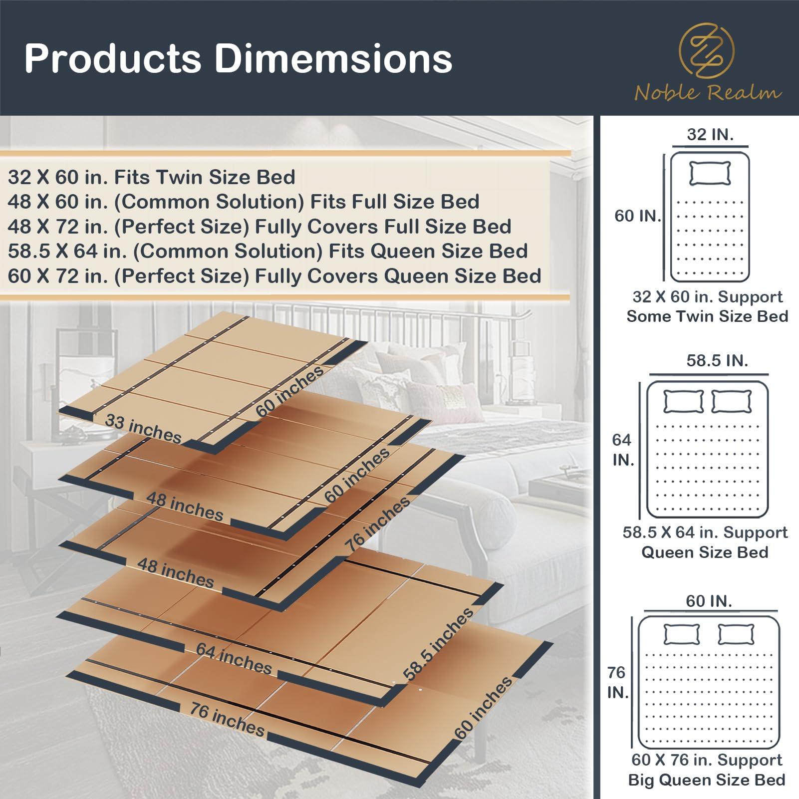 Noble Realm NobleRealm Foldable Box Spring Full | Full Size Bunkie Board & Bed Support Slats | Bed Board for Mattress Support | Easy Setup, Noise Minimizing, Moisture Resistant (48 x 60 Full Size)