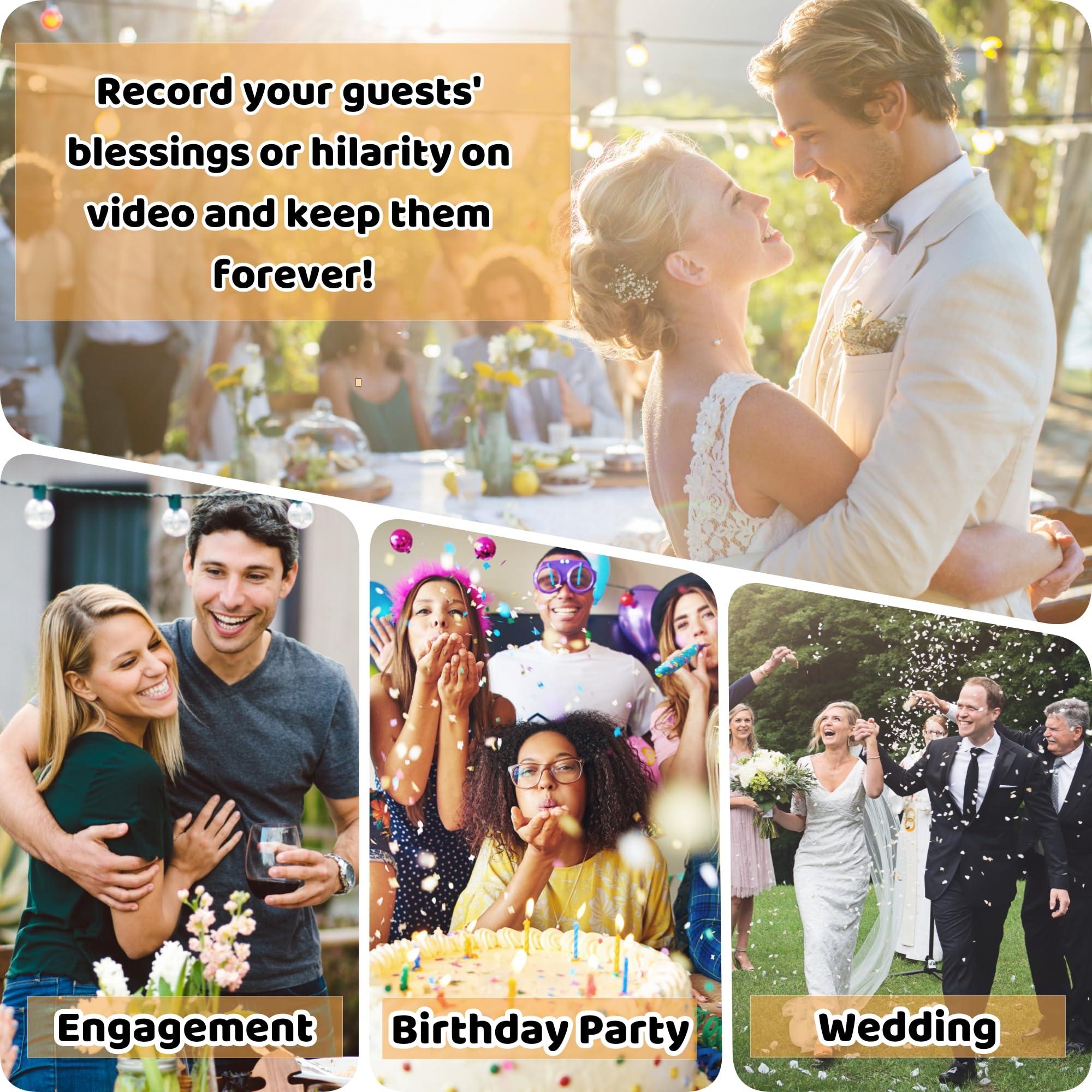 RetroVox Video & Audio Guest Book Wedding Phone Guestbook Creative Easy to Use & Fun Engagements Anniversaries Baby Showers Graduation (Black)
