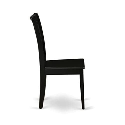 East West Furniture East West Furniture NOCL5-BLK-W 5 Piece Dining Table Set for 4 Includes a Rectangle Kitchen Table with Butterfly Leaf and 4 Dinette Chairs, 32x54 Inch, Black