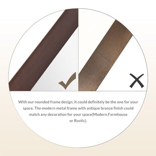 ANDY STAR ANDY STAR Wall Mirror for Bathroom, 20x28Brushed Bronze Bathroom Mirror, Rounded Rectangle Mirror in Premium Stainless Steel Metal Frame Hangs Horizontal Or Vertical