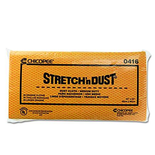 Chicopee Chicopee Stretch'n Dust 0416 Medium Duty Dust Cloth, Yellow/Orange 24-Inch x 24-Inch (100 Count, 5 bags of 20)