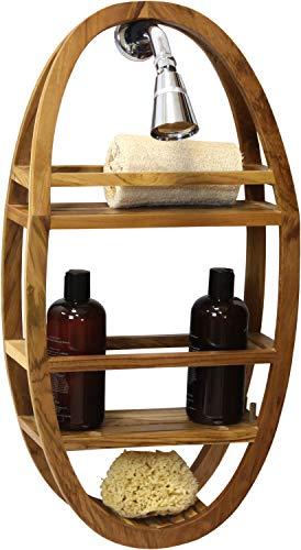 AquaTeak AquaTeak Patented Moa Shield Oval Teak Shower Organizer