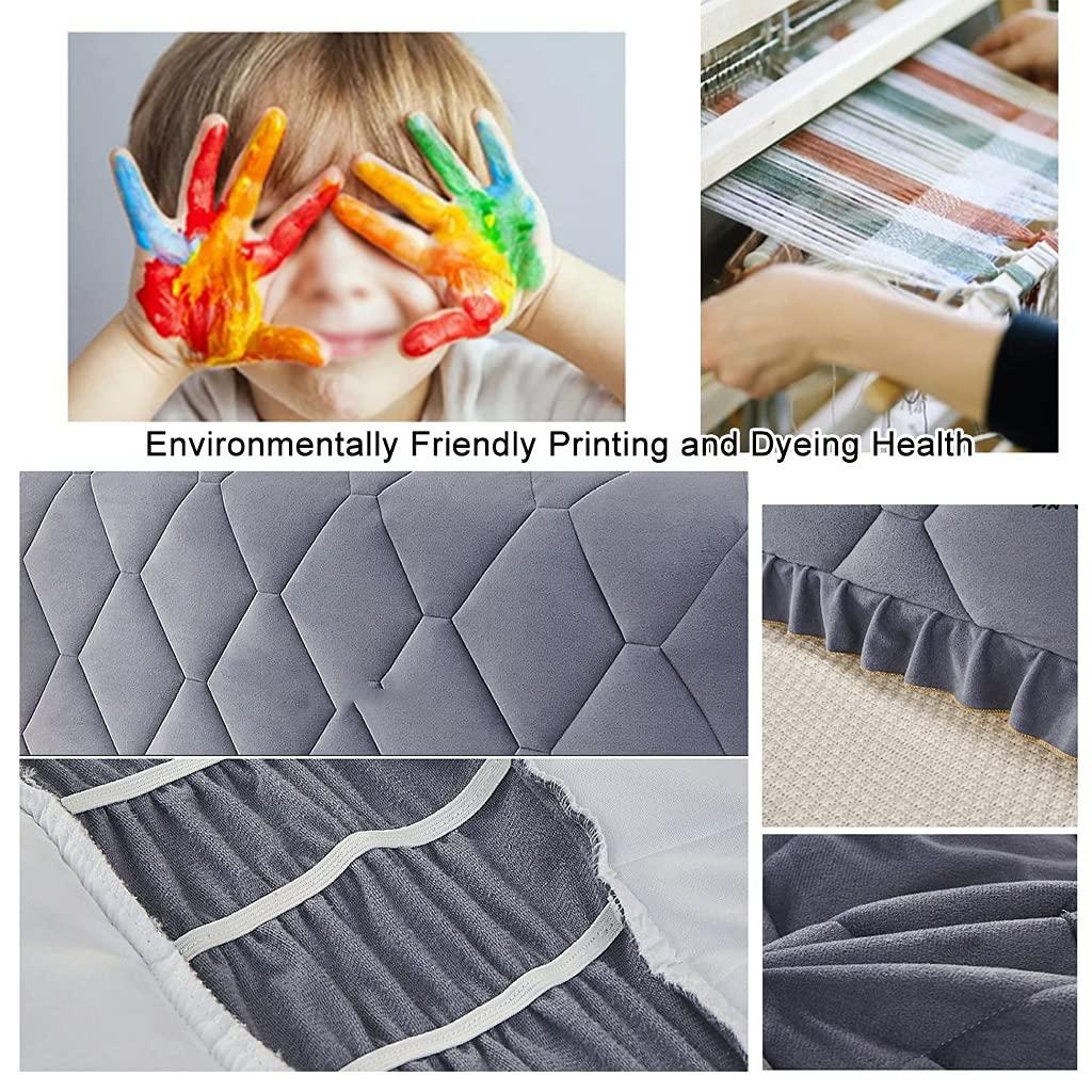 HDGZ HDGZ Velvet Bed Headboard Cover with Stretch Side and Pocket Dustproof Cotton Cover for Bedroom Decor (Color : Blue, Size : 1.5m)